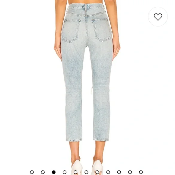 Agolde Riley High Rise Straight Crop Jeans in Shatter - Picture 2 of 8